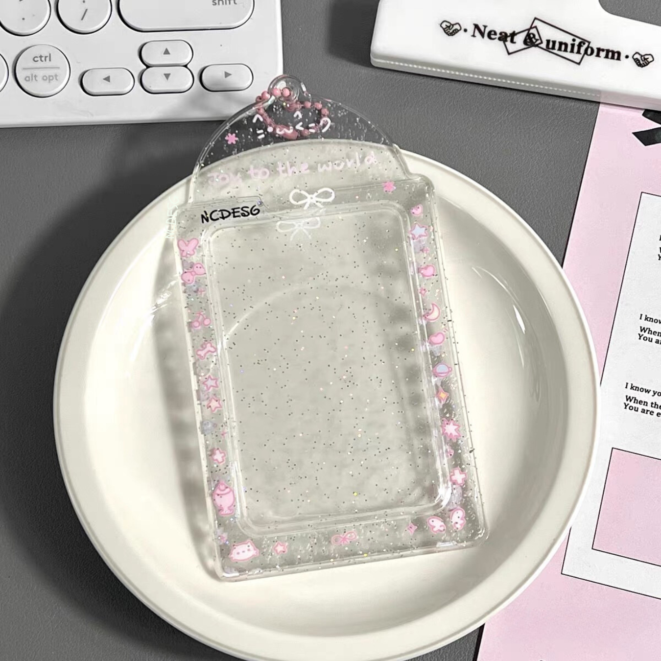 Glitter Pink Girly Card Holder | Kpop photocard holder