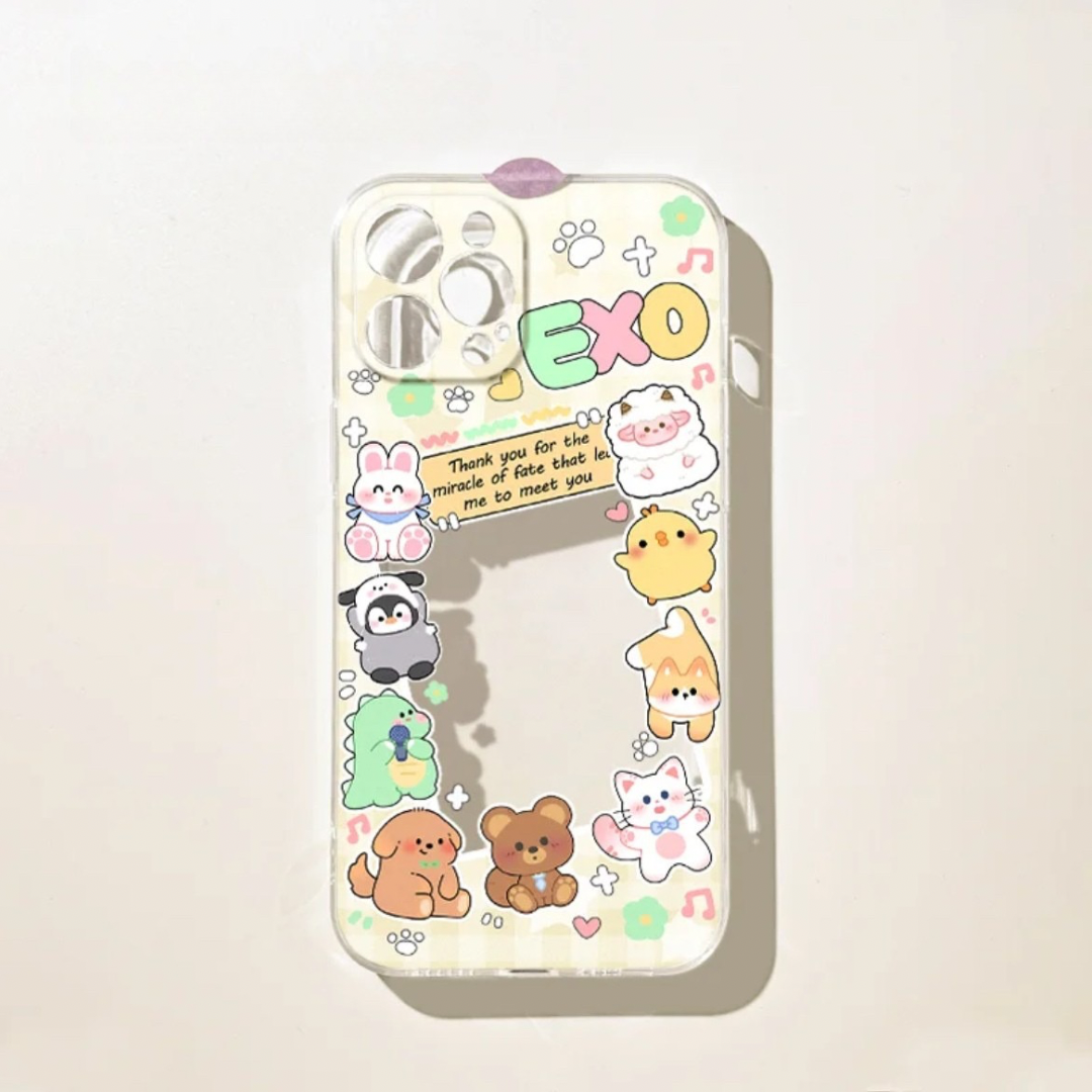 EXO Cartoon Style Photocard Phone Case|EXO-L Kpop Merch Gift
