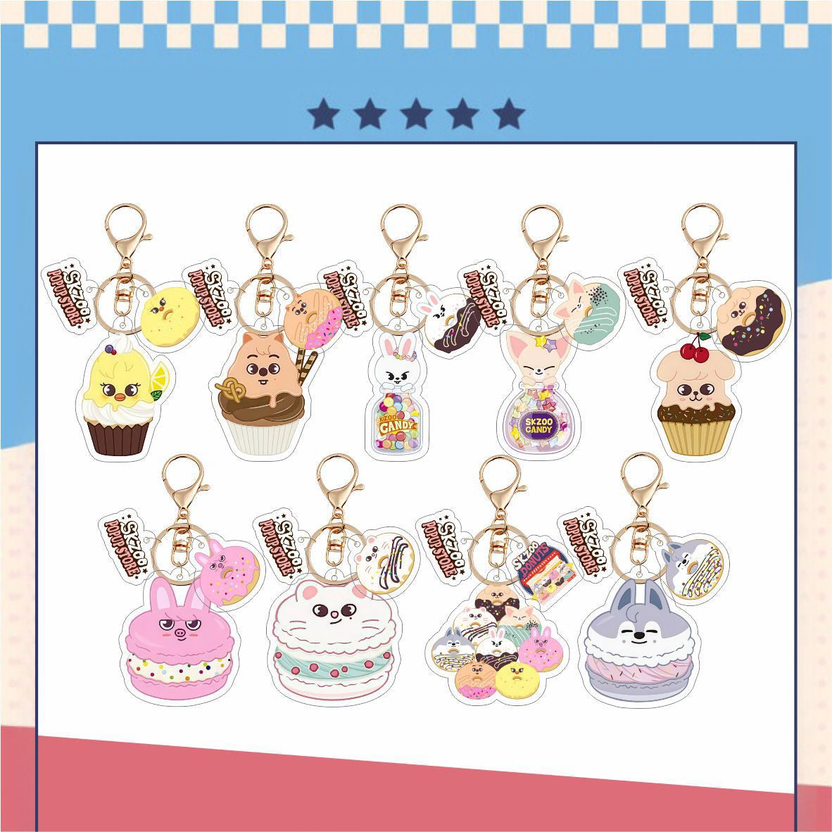 Stray Kids Skzoo Donut Acrylic Keychain|STAY Keychain|Kpop Fanmade Accessories Gift Merch