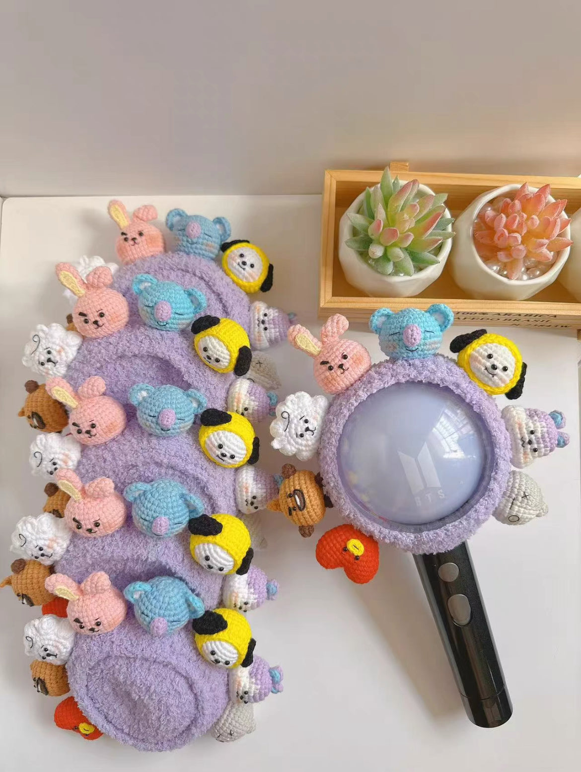BTS OT7 Lightstick Crochet Cover| BTS Army Concert|ARMY Gift Merch|Army Bomb Decor