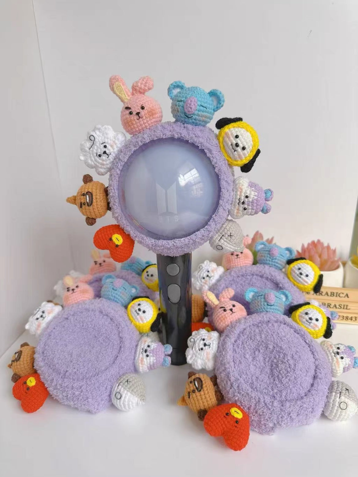 BTS OT7 Lightstick Crochet Cover| BTS Army Concert|ARMY Gift Merch|Army Bomb Decor
