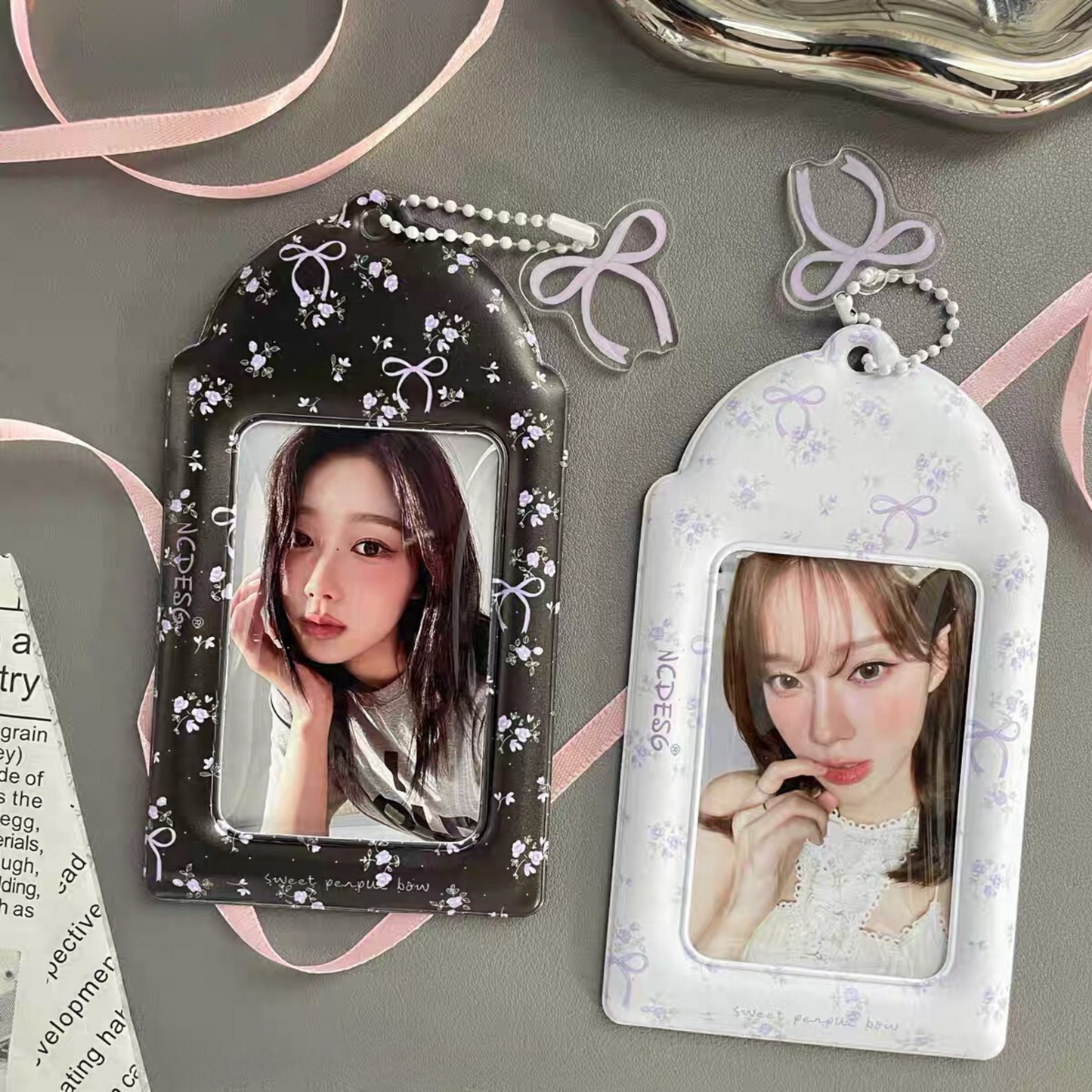 Wisteria Flower Bow Card Holder | Kpop photocard holder