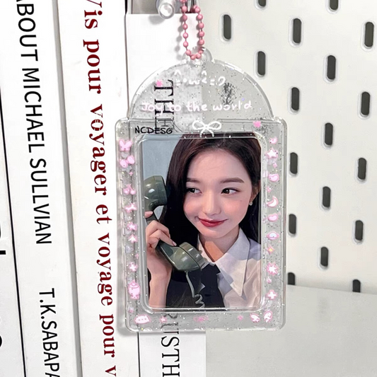 Glitter Pink Girly Card Holder | Kpop photocard holder