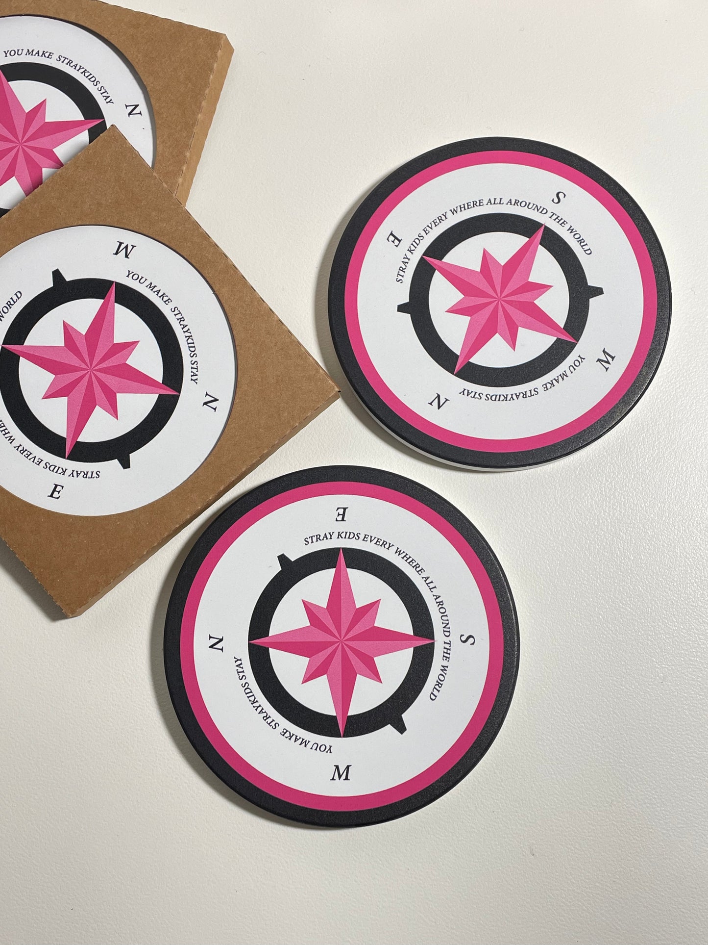 Stray Kids Compass Drink Coasters SKZ Merch Home Decor Gift for STAY