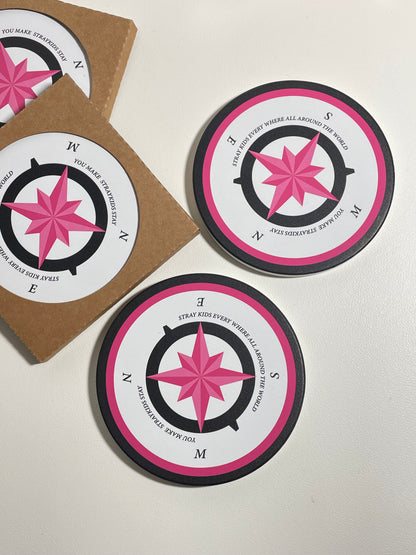 Stray Kids Compass Drink Coasters SKZ Merch Home Decor Gift for STAY