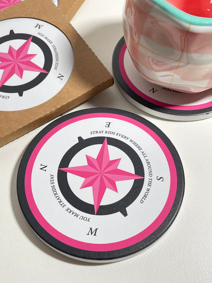 Stray Kids Compass Drink Coasters SKZ Merch Home Decor Gift for STAY