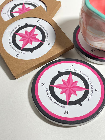 Stray Kids Compass Drink Coasters SKZ Merch Home Decor Gift for STAY