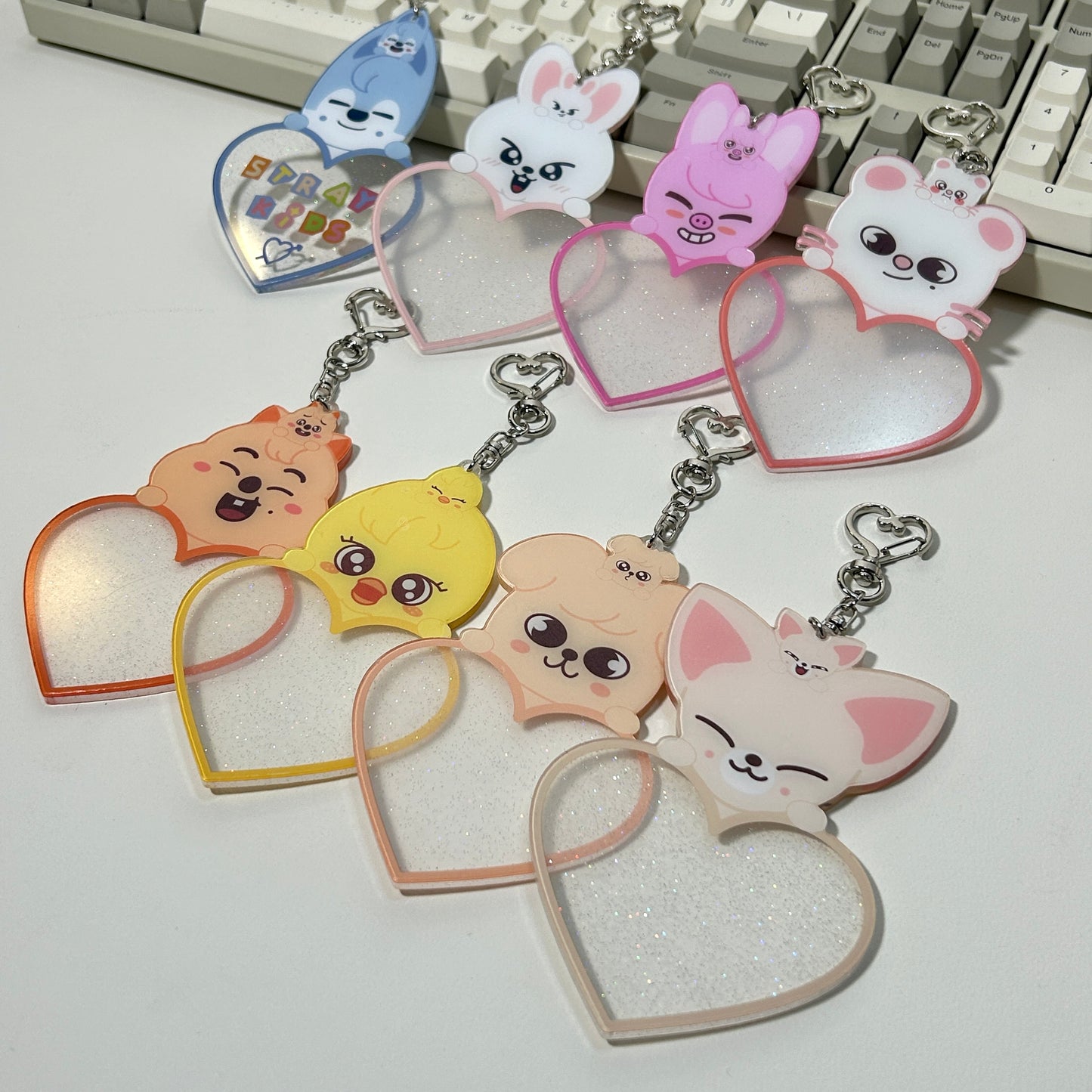 (Preorder!) Stray Kids Skzoo Customizable Heart Keychains