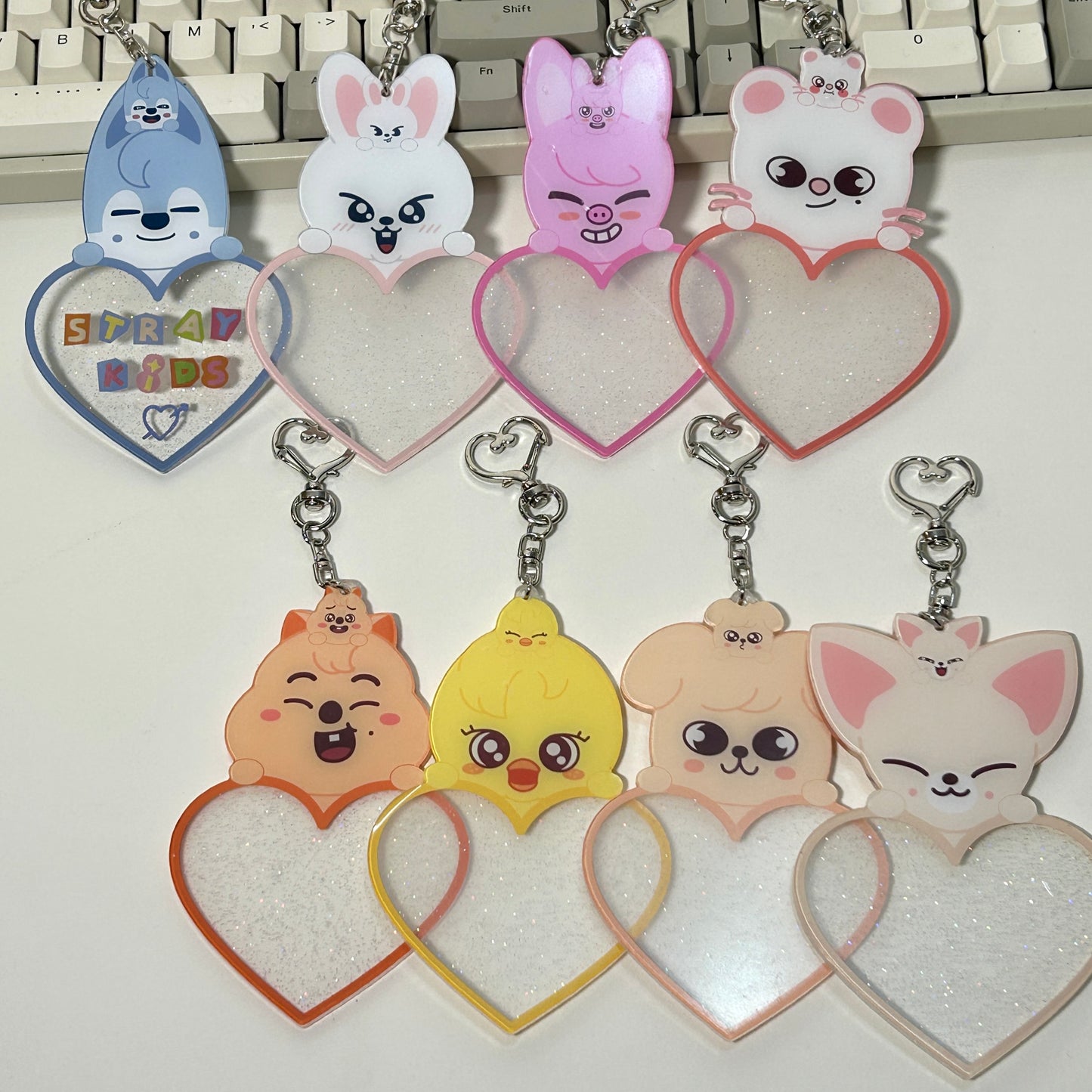 (Preorder!) Stray Kids Skzoo Customizable Heart Keychains