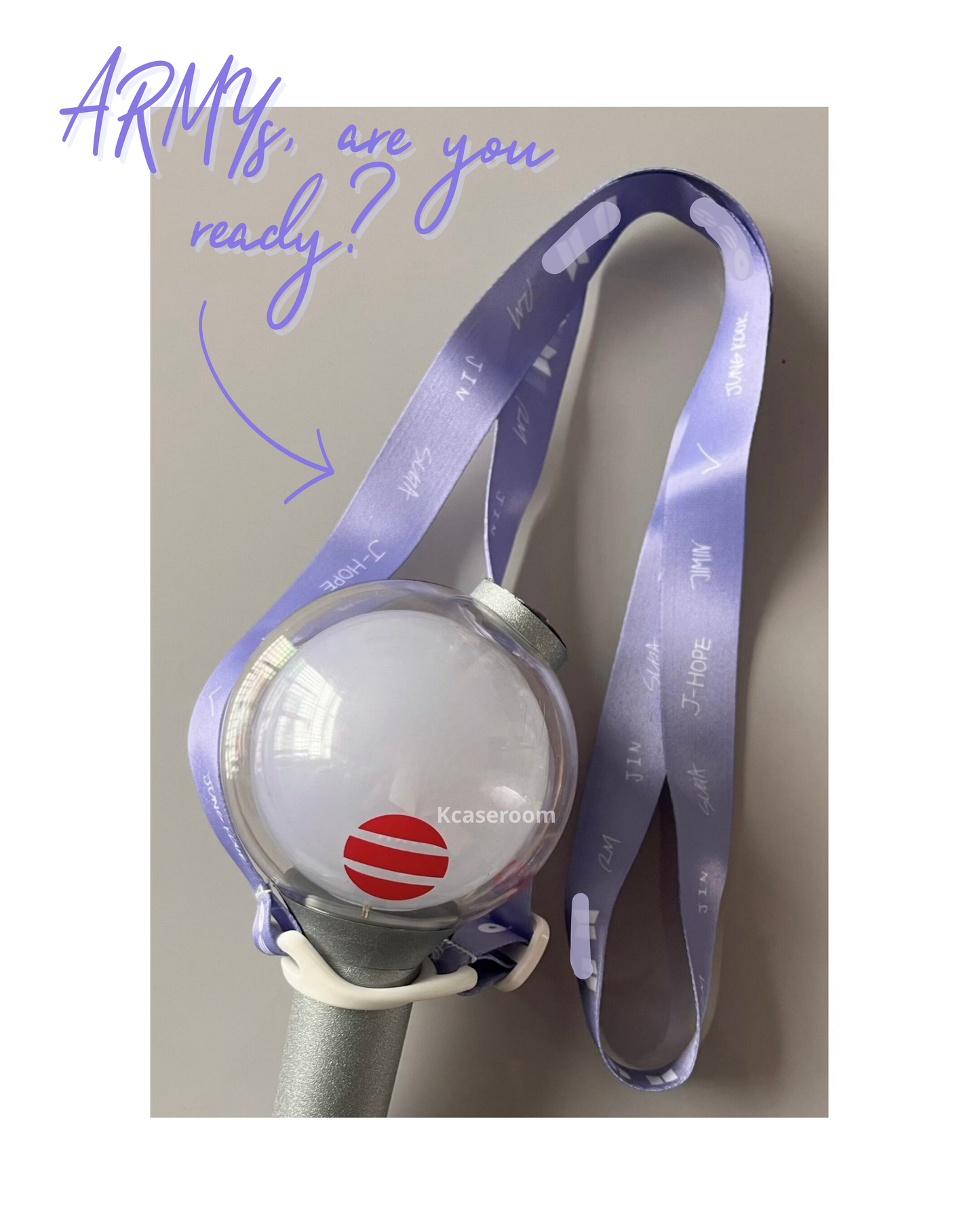 In Stock—BTS Lightstick Lanyard Strap Holder | BTS Arirang World Tour Accessory ARMY purple Inspired Strap Lightstick Lanyard Strap